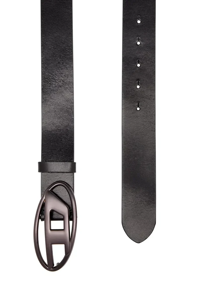 Ceinture en cuir 3,9 cm avec boucle métallique ovale en D
