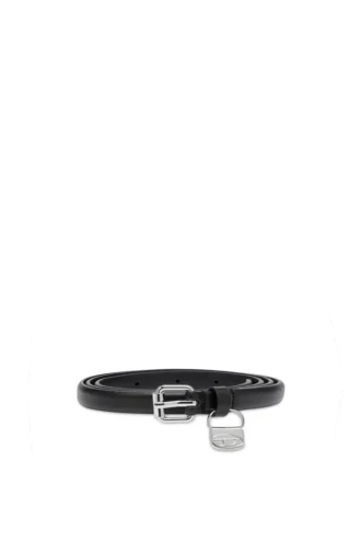 Ceinture fine en cuir 1,4 cm avec breloque sac 1DR