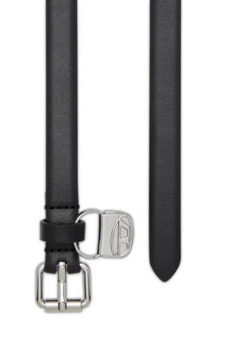 Ceinture fine en cuir 1,4 cm avec breloque sac 1DR