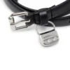 Ceinture fine en cuir 1,4 cm avec breloque sac 1DR