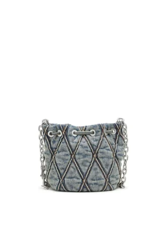 charm-d bucket s Sac seau Charm-D S-Mini en denim matelassé à motif argyle