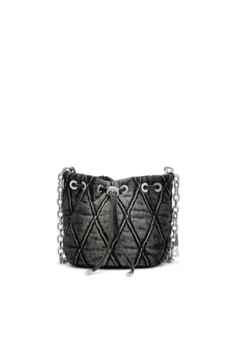 charm-d bucket s Sac seau Charm-D S-Mini en denim matelassé traité