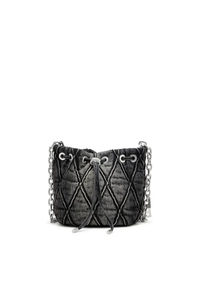 charm-d bucket s Sac seau Charm-D S-Mini en denim matelassé traité