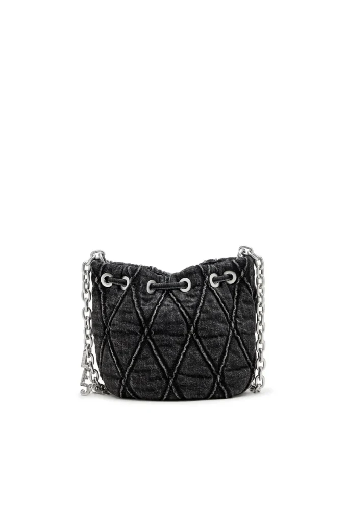 charm-d bucket s Sac seau Charm-D S-Mini en denim matelassé traité