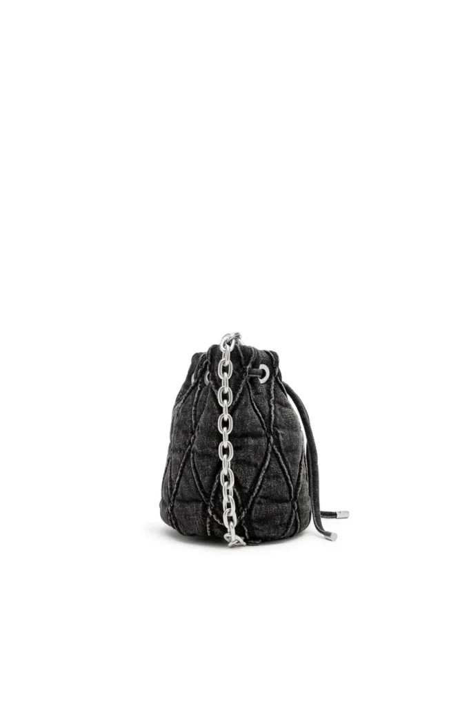 charm-d bucket s Sac seau Charm-D S-Mini en denim matelassé traité