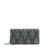 Charm-D continental zip l Portefeuille zippé en denim matelassé à motif argyle
