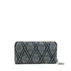 Charm-D continental zip l Portefeuille zippé en denim matelassé à motif argyle