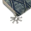 Charm-D continental zip l Portefeuille zippé en denim matelassé à motif argyle