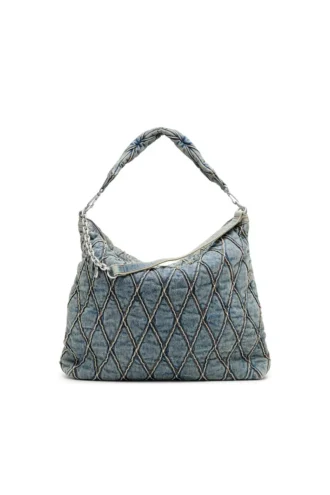 charm-d sac hobo Sac hobo Charm-D-Large en denim matelassé à motif argyle
