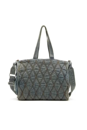 charm-d shopper Sac Charm-D-Tote en denim matelassé à motif argyle