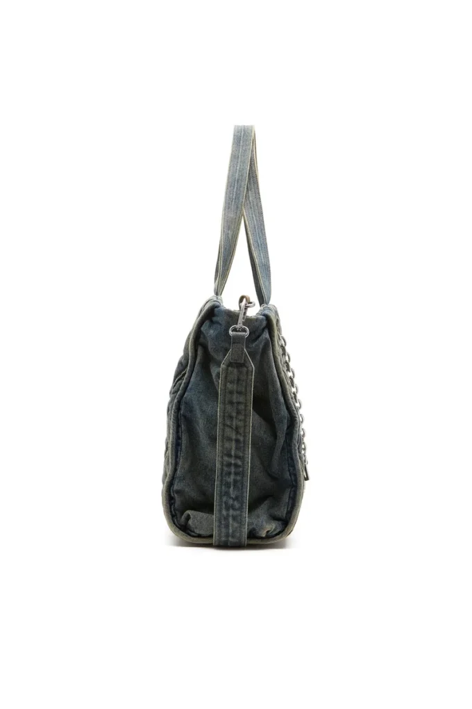 charm-d shopper Sac Charm-D-Tote en denim matelassé à motif argyle
