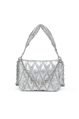 charm-d shoulder m Sac à bandoulière Charm-D en nylon métallisé matelassé