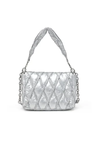 charm-d shoulder m Sac à bandoulière Charm-D en nylon métallisé matelassé