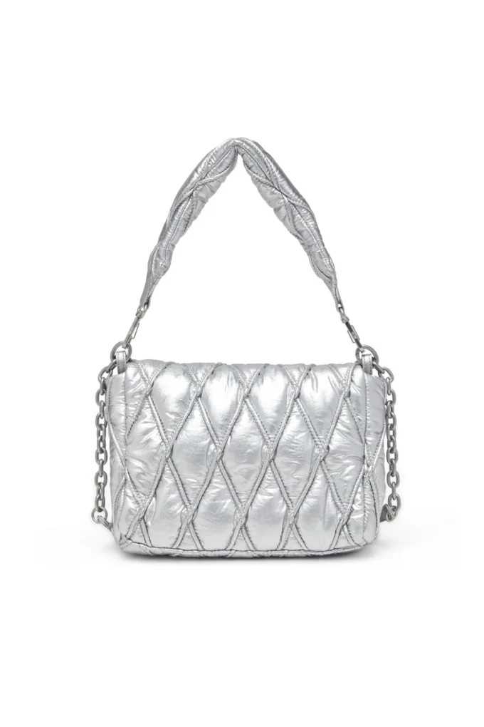 charm-d shoulder m Sac à bandoulière Charm-D en nylon métallisé matelassé