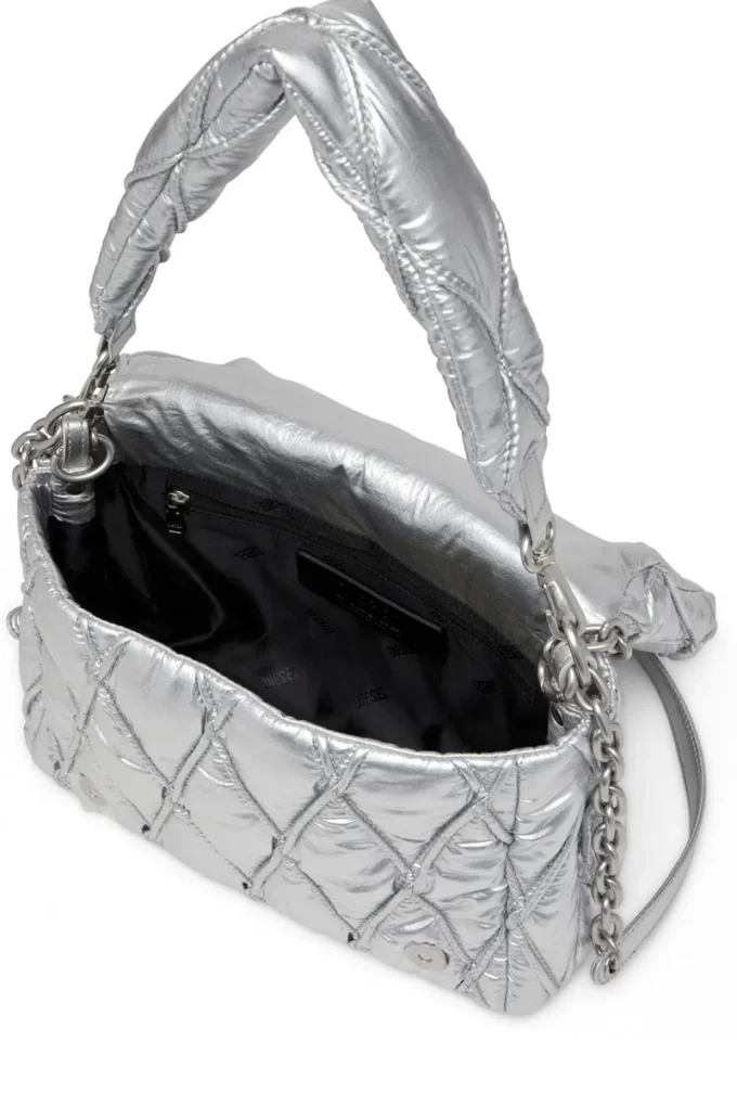 charm-d shoulder m Sac à bandoulière Charm-D en nylon métallisé matelassé