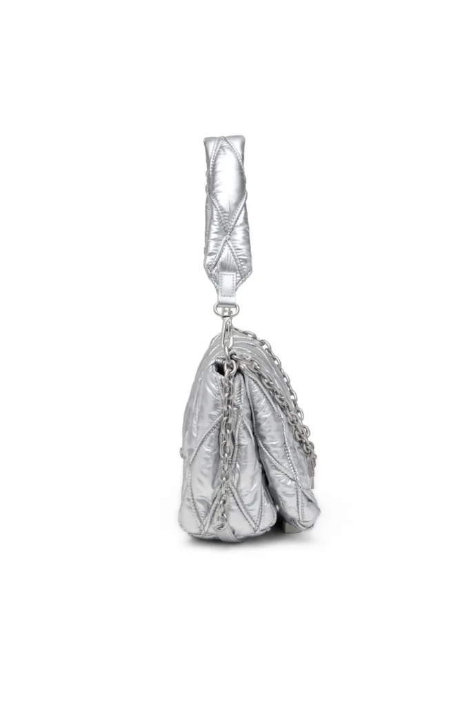 charm-d shoulder m Sac à bandoulière Charm-D en nylon métallisé matelassé