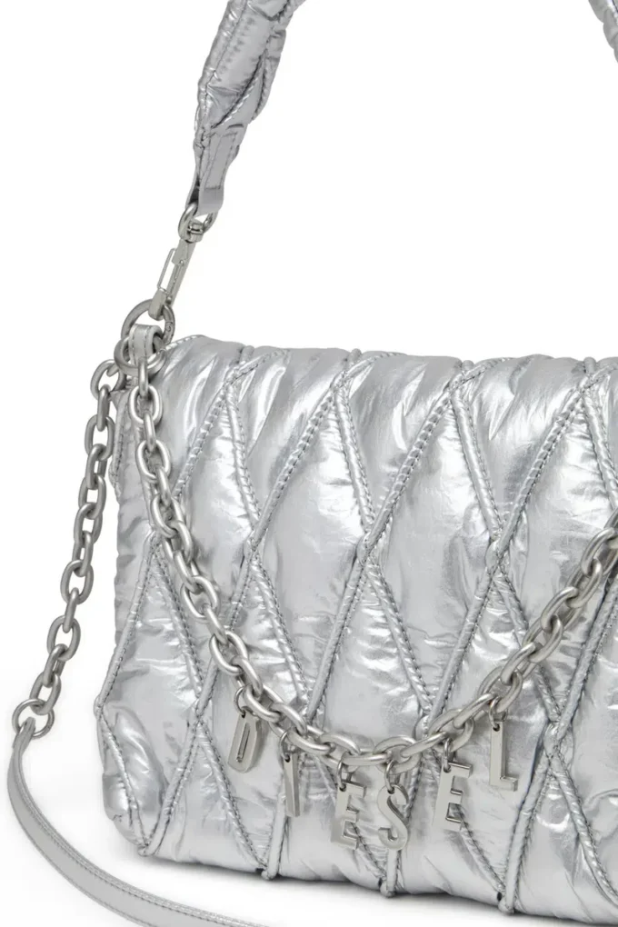 charm-d shoulder m Sac à bandoulière Charm-D en nylon métallisé matelassé