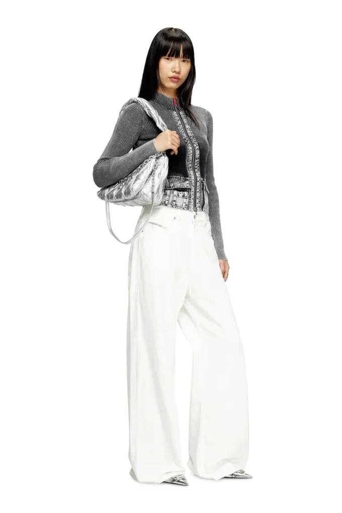 charm-d shoulder m Sac à bandoulière Charm-D en nylon métallisé matelassé