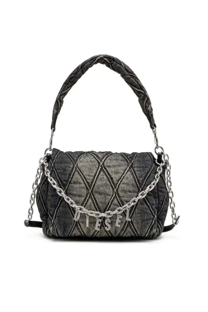 charm-d shoulder m Sac à bandoulière Charm-D M en denim matelassé