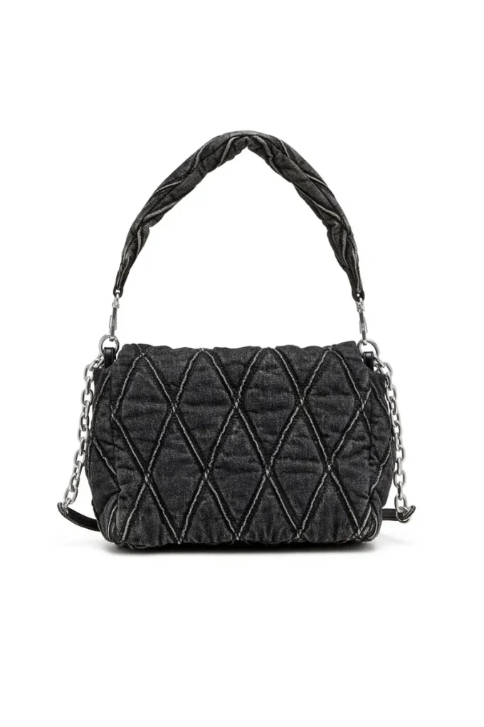 charm-d shoulder m Sac à bandoulière Charm-D M en denim matelassé