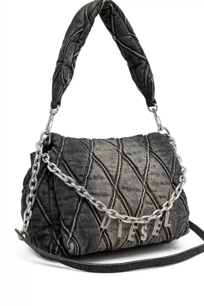 charm-d shoulder m Sac à bandoulière Charm-D M en denim matelassé