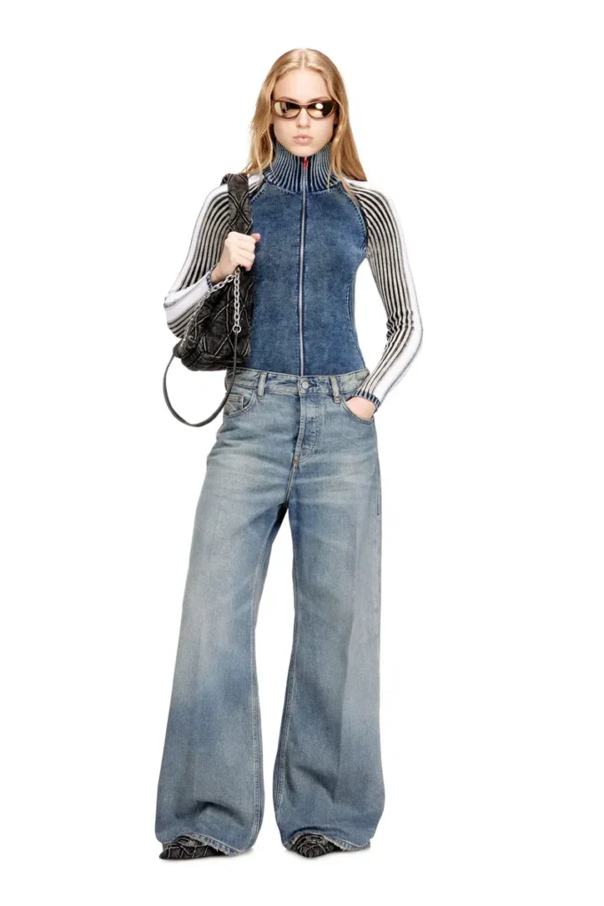 charm-d shoulder m Sac à bandoulière Charm-D M en denim matelassé