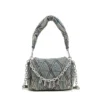 charm-d shoulder s Charm-D S-Petit sac à main en denim matelassé