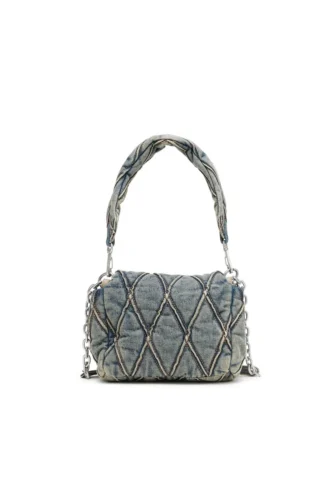 charm-d shoulder s Charm-D S-Petit sac à main en denim matelassé