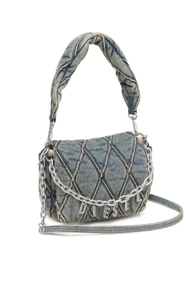charm-d shoulder s Charm-D S-Petit sac à main en denim matelassé