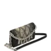 Charm-D wallet strap Portefeuille en denim matelassé à motif argyle