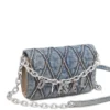 Charm-D wallet strap Portefeuille en denim matelassé à motif argyle