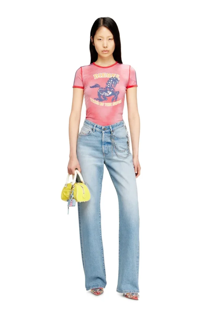 cl-t-uncutie-horse T-shirt en coton stretch avec imprimé graphique cheval