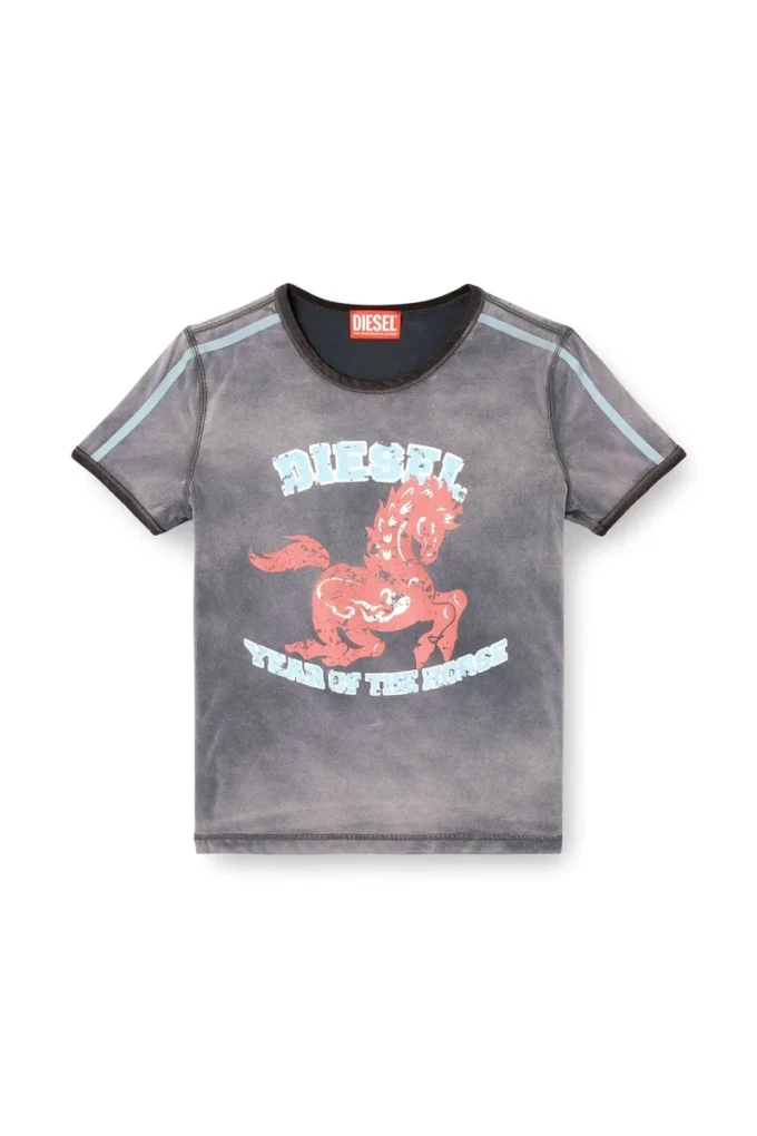 cl-t-uncutie-horse T-shirt en coton stretch avec imprimé graphique cheval