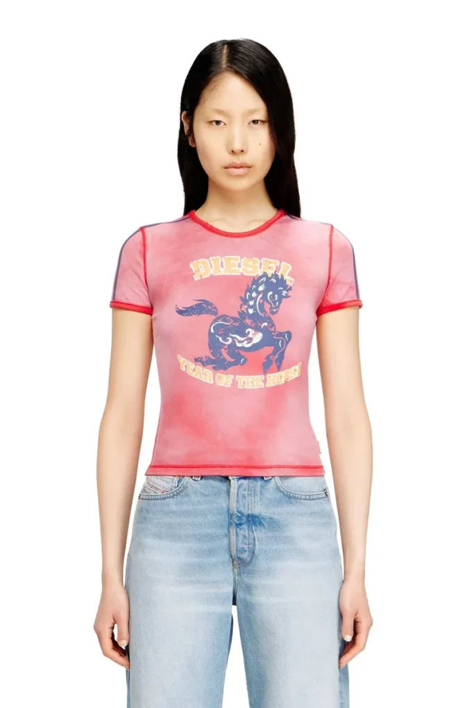 cl-t-uncutie-horse T-shirt en coton stretch avec imprimé graphique cheval