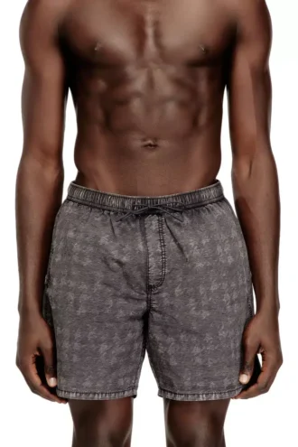 conor-43-dnm Short de bain à motif pied-de-poule délavé