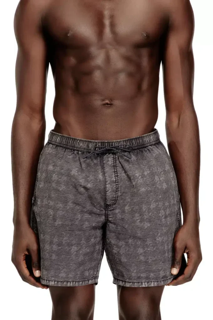 conor-43-dnm Short de bain à motif pied-de-poule délavé