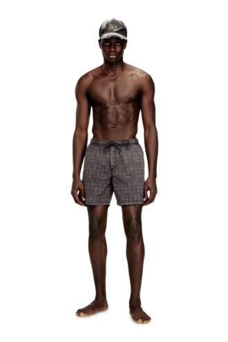 conor-43-dnm Short de bain à motif pied-de-poule délavé