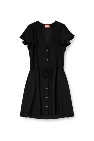 d-aikiri Robe en cupro avec col en V et boutons sur le devant