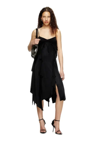 d-ancer Robe en satin à volants effilés