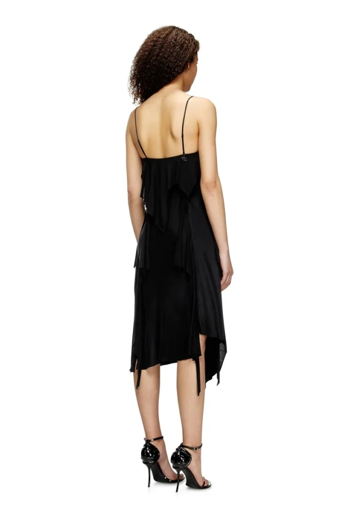 d-ancer Robe en satin à volants effilés