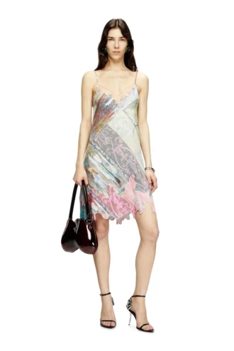 d-aria Robe nuisette en viscose avec imprimé héraldique