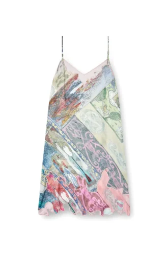 d-aria Robe nuisette en viscose avec imprimé héraldique