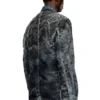 d-bla-dev-fse Blazer en denim dévoré à fines rayures