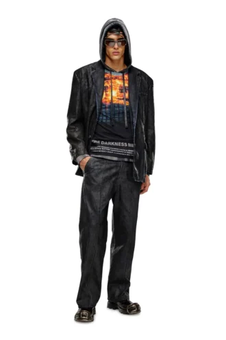 d-bla-fse Blazer en denim avec revêtement craquelé