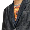 d-bla-fse Blazer en denim avec revêtement craquelé