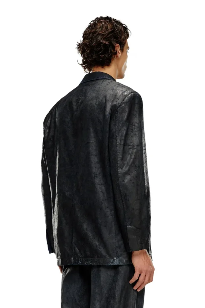 d-bla-fse Blazer en denim avec revêtement craquelé