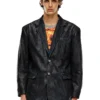 d-bla-fse Blazer en denim avec revêtement craquelé