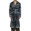 d-bla-long-dev-fse Manteau en denim dévoré à fines rayures