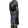 d-bla-long-dev-fse Manteau en denim dévoré à fines rayures