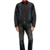 d-blenk-s Veste style motard en denim bicolore
